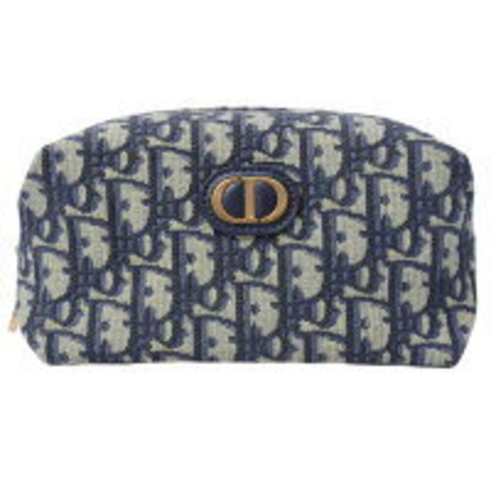 Christian Dior Bag Montaigne Venus Pouch Oblique Canvas Navy Blue